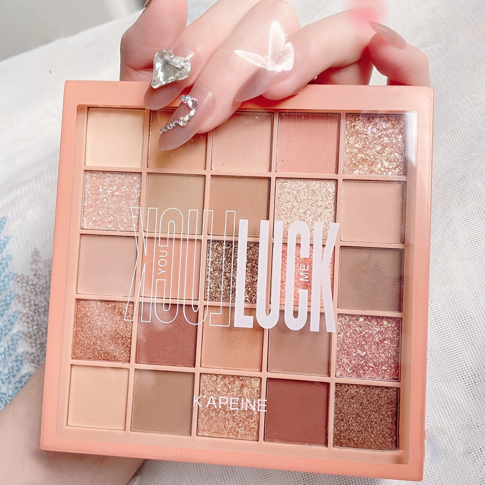 25 Colors Makeup Earth Color Beauty Eyeshadow Glitter Eyeshadow, Easy To Apply Long Lasting Makeup Waterproof Sweat Proof Eyeshadow Make Up Gift Set