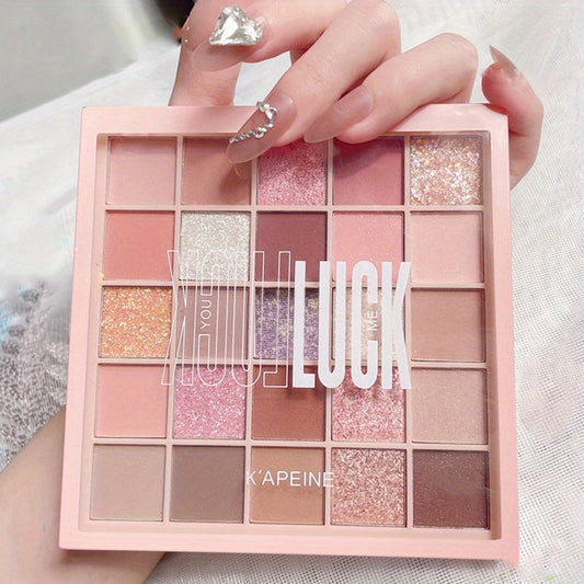 25 Colors Makeup Earth Color Beauty Eyeshadow Glitter Eyeshadow, Easy To Apply Long Lasting Makeup Waterproof Sweat Proof Eyeshadow Make Up Gift Set